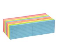 Lot De 24 Blocs De Notes Adhésives Lignées 7,6x12,7 Cm,76x127 Mm,6 Couleurs Brillantes,Assorties D'orientation Paysage,80 Feuilles/Bloc