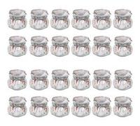 Lot de 24 bocaux hermétiques à bouchon mécanique, bocal pot de conservation, jarre en verre, capacité 50 iamètre 10.6 x Hauteur 10 cm -JUANIO- Transparent G