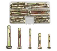 Lot de 24 boulons d'ancrage, boulons extensibles pour mur, béton, brique, maçonnerie (M6/8/10) - Vis d'extension robustes assorties pour fixations murales (50/70/80 mm)