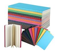 Lot de 24 carnets de notes A6 vierges - 12 couleurs - 14 x 9 cm - 48 pages - Couverture en papier kraft - Petits cahiers pour l'école, le bureau, les enfants, les voyages, l'agenda