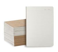 Lot De 24 Carnets Kraft A5, 60 Pages Lignées, 21x14 cm, Cahiers Kraft | Couverture Kraft Naturelle, Papier 80 g/m², Pour Classes, Bureaux, Ateliers, Projets D'Équipe, Notes, Journal Et Devoirs
