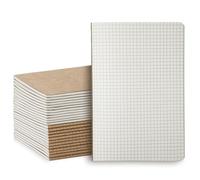 Lot De 24 Carnets Kraft A5, 60 Pages Quadrillées, 21x14 cm, Cahiers Kraft | Couverture Kraft Naturelle, Papier 80 g/m², Pour Classes, Bureaux, Ateliers, Projets D'Équipe, Notes, Croquis Et Devoirs