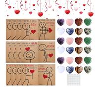 Lot de 24 cartes de Saint-Valentin à collectionner, ensemble de vœux souvenirs, cartes en forme de cœur en acrylique, cadeau de Saint-Valentin, cadeau surprise pour femme, petite amie, kit de cartes