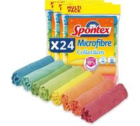 Lot de 24 Chiffons Microfibre Collection - Lavettes Multi-usage Éliminant 99% des Bactéries - 30x30 cm