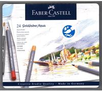 Faber-Castell – Coffret Goldfaber Aqua – 24 crayons aquarellables – Étui métallique