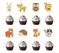 Lot de 24 décorations de gâteau pour animaux de compagnie, 8 séries pour animaux de la jungle décorations, décoration de gâteau, fête des animaux, décoration colorée pour animaux