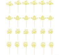 Lot de 24 décorations de gâteau pour fête des pères - Pics en papier festifs pour fête de départ à la retraite de papa, fête à thème et événements à la maison - Tailles assorties 6 x 3,8 cm (style