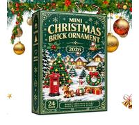 Lot de 24 décorations de Noël en forme de brique 2D pour sapin de Noël | Calendrier de Noël 2026 pour enfants, garçons, décembre, Nouvel An, cadeau de fête, cadeau de Noël MH574-02
