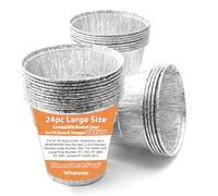 Lot de 24 doublures jetables en aluminium et revêtement de seau à graisse pour Pit Boss Grills 67292 Foil, Oklahoma Joe's 9518545P06, Ironwood, Flatrock, Recteq Grand seau etc. 16 x 15,2 cm