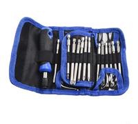 Lot de 24 embouts de tournevis longs de 100 mm avec support magnétique à dégagement rapide pour outils manuels et électriques, comprend PH/PZ/SL/pour embouts Torx/Hex dans une pochette de rangement