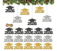 Lot de 24 étiquettes pour bonnet de remise de diplôme | 2026 décorations de remise de diplôme | Pour décorer les classes, les écoles, les vases, les bocaux, les centres et les tables