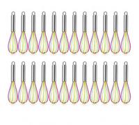 Lot de 24 Fouets Ballon en Silicone 25,5cm, avec Manche en Inox | Fouets Manuel Ustensile de Cuisine pour Batteur œufs, Crème, Sauces, Pâtisserie, Cuire