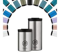 Lot de 24 gobelets de voyage isothermes en acier inoxydable de qualité alimentaire de couleur bleu foncé, 600 ml