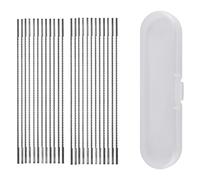 Lot de 24 lames de scie sauteuse 8# 130 mm pour bois et plastique compatibles avec la scie sauteuse Proxxon Scheppach et autres scies à chantourner standard dans une boîte en plastique robuste
