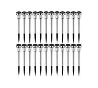 Lot de 24 lampes solaires LED écologiques étanche avec Allumage automatique argent