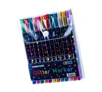Lot de 24 marqueurs à paillettes à double extrémité, 48 couleurs | Stylos de coloriage pour dessin, utilisation, journaux et croquis, tâches de dessin quotidiennes, utilisation créative