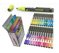 Lot de 24 marqueurs de peinture acrylique 3 mm Pointe moyenne Peinture sur roche Verre, Tasse, Bois, Métal, Toile, Poterie, Plastique, Projets de bricolage, Illustration. Non toxique, à base d'eau,