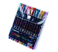 Lot de 24 marqueurs pailletés à double extrémité, 48 couleurs | Stylos artistiques pour dessin, croquis et projets de détail, journaux, pages de journal et projets de décoration