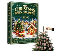 Lot de 24 mini briques de Noël ornement de l'Avent 2D | Calendrier de Noël 2026 pour enfants, garçons, filles, vacances, décembre, Nouvel An, cadeaux de Noël MH574-07