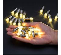 Lot de 24 mini lampes LED étanches à piles pour lanternes en papier Blanc chaud