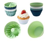 Lot de 24 mini moules à kouglof en silicone et moules à muffins, sans BPA, antiadhésifs, réutilisables, pour mini muffins, cupcakes, brownies, puddings, pour four, Airfryer, congélateur et