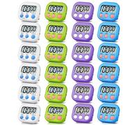 Lot de 24 minuteurs de cuisine magnétiques avec grand écran - Minuteur électronique pour cuisine, salle de classe, pause (24, blanc, vert, bleu, violet)