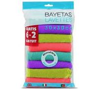 Lot de 24 paquet de 8 lingette en microfibre d'hygiène, lavette en microfibre dépoussiérante et dégraissante, ultra absorbante, traitement antibactérien, chiffon de nettoyage en microfibre en 4 couleu