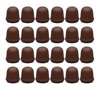 Lot de 24 pieds de chaise en silicone avec fond en feutre pour planchers en bois dur Protection anti-bruit Rond Carré Café (marron + feutre)