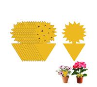 Lot de 24 pièges adhésifs pour mouches à fruits, pièges à moucherons, insectes, autocollants jaunes pour cuisine, intérieur et extérieur, mouches blanches, moustiques, champignons, insectes volants