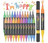 Lot de 24 pinceaux à paillettes pour adolescents, marqueurs métalliques brillants pour doodle, cadeaux à paillettes