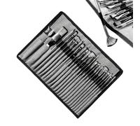 Lot de 24 pinceaux professionnels avec manche en bois, assortiment en vrac | Kit de pinceaux utilitaires en vrac en poils naturels haute densité pour rénovation de maison, retouches et projets