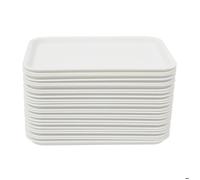 Lot de 24 Plateaux Repas Antidérapants 36x27cm-Plateau de Service Blanc Restauration Rapide Cantine en PP-Compatible Lave-Vaisselle