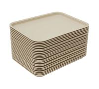 Lot de 24 Plateaux Repas Antidérapants 36x27cm - Plateau de Service Restauration Rapide Cantine en PP - Compatible Lave-Vaisselle