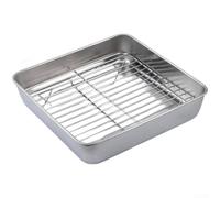 Lot de 24 plats à rôtir carrés en acier inoxydable de 20 cm pour la cuisson du pain, du pain et des cocottes
