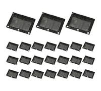 Lot de 24 pochettes pour classeur à 3 anneaux, double couche en tissu Oxford à fermeture éclair avec fenêtre transparente, 24,9 x 18,5 cm, fournitures de rangement noires pour l'école et le bureau