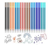 Lot de 24 recharges de rechange effaçables, compatibles avec Legami | pointe 0,7 mm, hauteur 13 cm, roller effaçable, facile à effacer, recharges roller effaçables pour stylos effaçables
