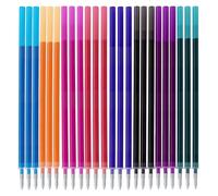 Lot de 24 recharges multicolores, 3 x 8 couleurs, recharges avec encre effaçable - 0,7 - Force moyenne - Recharge à encre gel