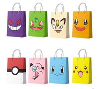 Lot de 24 Sacs en Papier Pikachu Pour Bonbons d'anniversaire Pokémon Pour Décoration d'anniversaire Pokémon