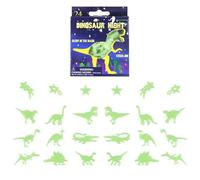 Lot de 24 stickers muraux 3D phosphorescents pour chambre d'enfant, chambre d'enfant et salon Motif dinosaures magiques