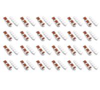 Lot de 24 supports de rail de toit Wago pour pinces à levier Wago 221-412, 221-413, 221-415 - Rail de support DIN 35 mm, emmanchement flex 5 prises, lot de 24, PETG blanc, fabriqué en Allemagne