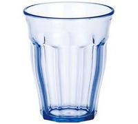 Lot de 24 verres avec un bord rond en haut JIN 42cl, pour jus, thé ou de l′eau à verre transparent bleu - Dimension: 9,5 x 11,5 cm G