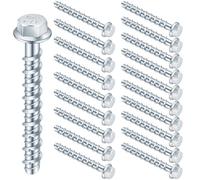 Lot de 24 vis à béton M6 x 50 mm, boulons d'ancrage à tête hexagonale pour brique, mur, maçonnerie, bois, pierre, marbre