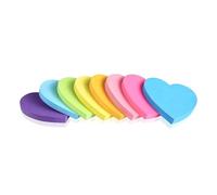 Lot de 240 blocs-notes en forme de cœur, papier adhésif fluorescent coloré, fournitures scolaires et cahiers colorés fluorescents adhésifs pour journal intime