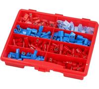 Lot de 240 cosses plates Kalitec entièrement isolées I Assortiment de cosses plates 0,25-2,5 mm² I Connecteurs I Cosses plates I Connecteurs plats I Connecteurs de câbles I Connecteurs à sertir