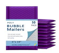 Lot de 25, 50, 100, 200, 500, 1 000 pièces, enveloppes postales auto-adhésives imperméables, à bulles, enveloppes à bulles, enveloppes à bulles, couleur en vrac #0 (violet, utilisables 15,2 x 22,9 cm