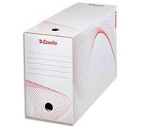 Lot de 25 Boîte à archives , dos de 15 cm, en carton ondulé kraft blanc, conditionnement en caisse carton G