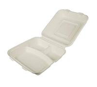 Lot de 25 boîtes à menu « Pure » en 3 parties - 8 x 24 x 24 cm - Blanc