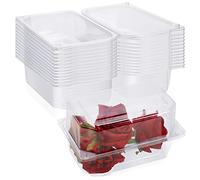 Lot de 25 boîtes de corsage en plastique transparent pour boutonnière florale - Fournitures de corsage pour roses, orchidées, bal de fin d'année, cadeau de mariage, 22,9 x 15,2 x 12,7 cm