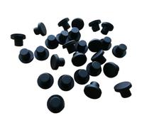 Lot de 25 bouchons à vis en caoutchouc, bouchons de trou d'étanchéité, 3 mm-14 mm, en silicone solide, noir, obturation de la poussière (A 12,5 mm - 25 pièces)