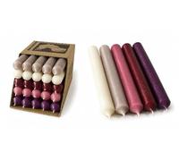 Lot de 25 bougies à tige - Colorées dans la masse et anti-gouttes - 2,2 cm de diamètre, 10 cm de long - Fabriquées en Allemagne - Mélange de bougies de qualité supérieure en rouge bordeaux, aubergine